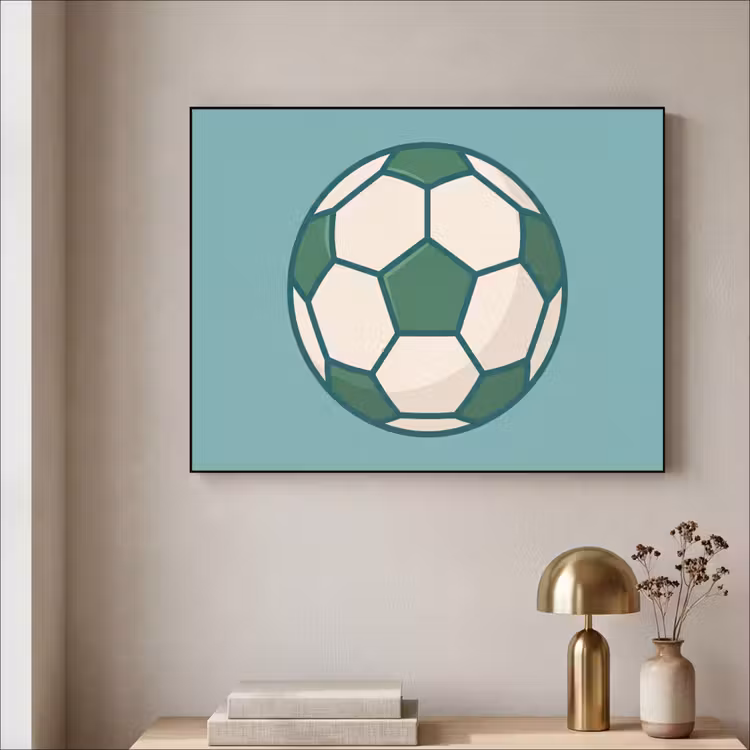 Art Frame - Voetbal - Geometrisch - Sport - Illustratie - Blauwgroen — 5