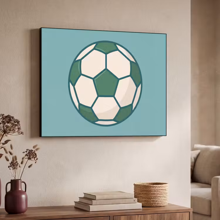 Art Frame - Voetbal - Geometrisch - Sport - Illustratie - Blauwgroen — 7