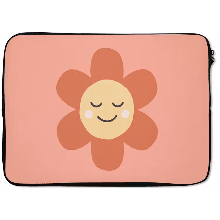 Laptophoes - Bloemen - Tekenfilm - Kind - Roze — 1