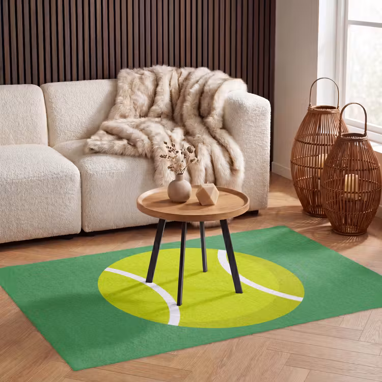 Vloerkleed - Bal - Geel - Sport - Groen - Illustratie — 3