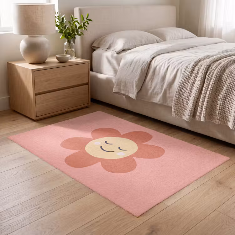 Vloerkleed - Bloemen - Tekenfilm - Kind - Roze — 5