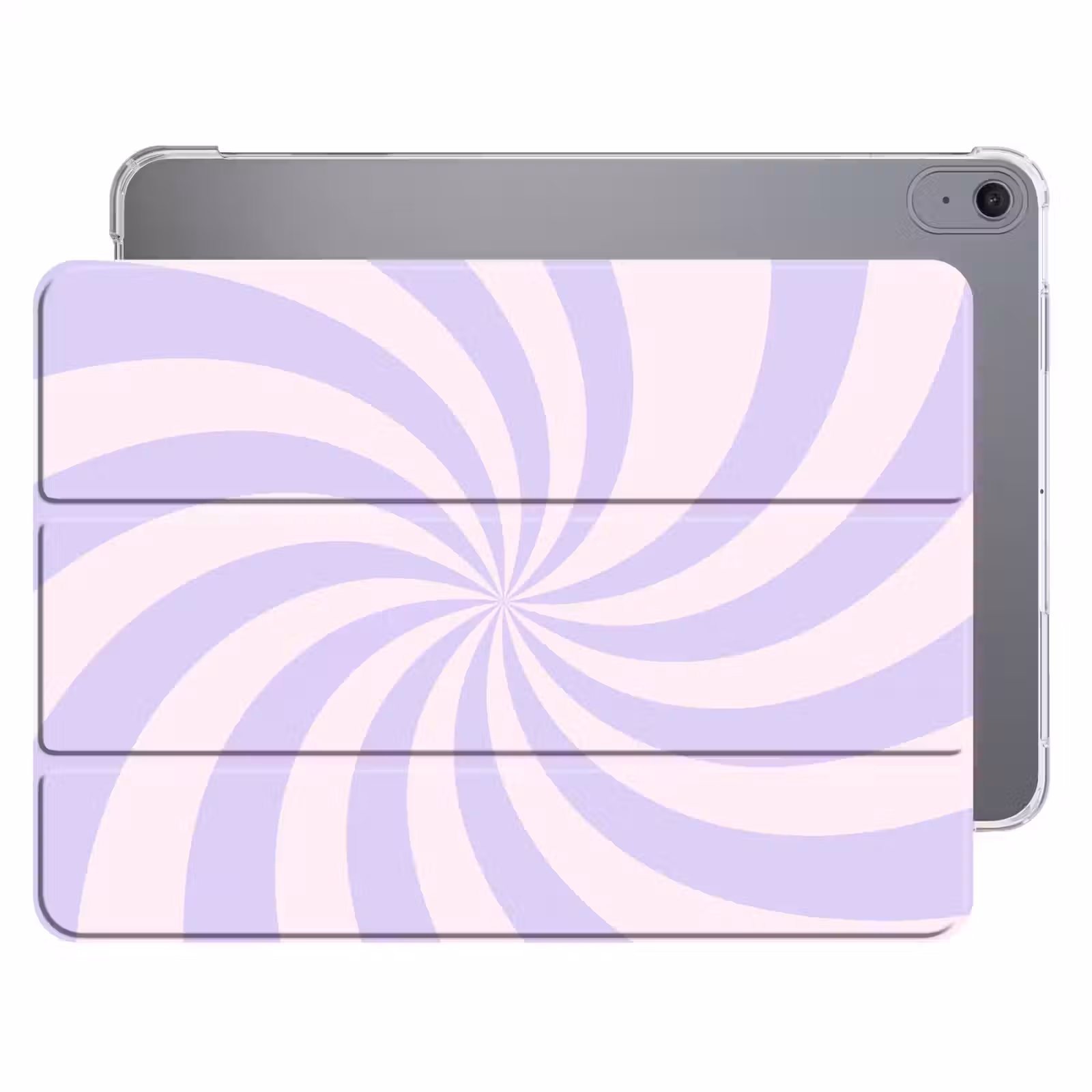 iPad hoes - Patroon - Spiraal - Abstract - Modern - Paars-Roze — 1