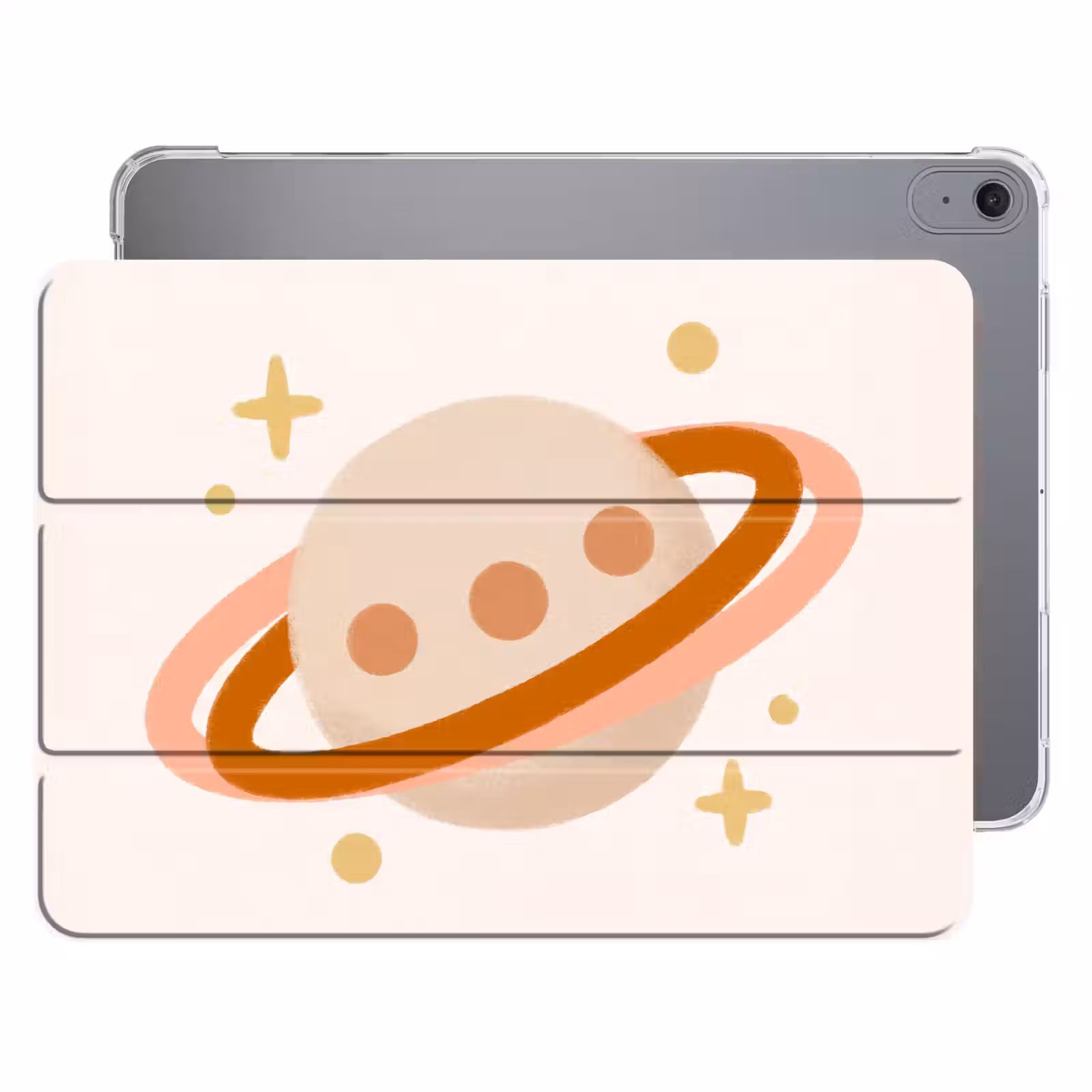 iPad hoes - Planeet - Ringen - Ruimte - Illustratie - Beige — 1