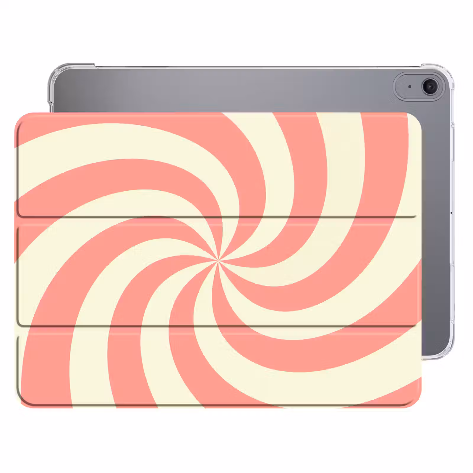 iPad hoes - Spiraal - Patroon - Abstract - Roze - Beige — 1