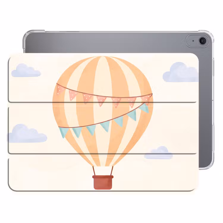 iPad hoes - Luchtballon - Wolken - Illustratie - Zacht - Kinderkamer — 1