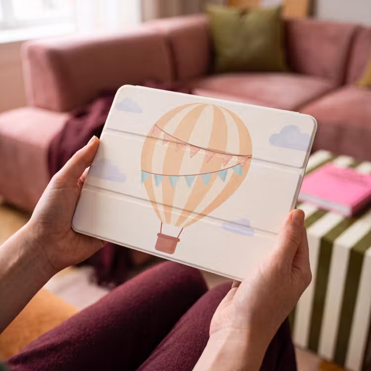 iPad hoes - Luchtballon - Wolken - Illustratie - Zacht - Kinderkamer — 4
