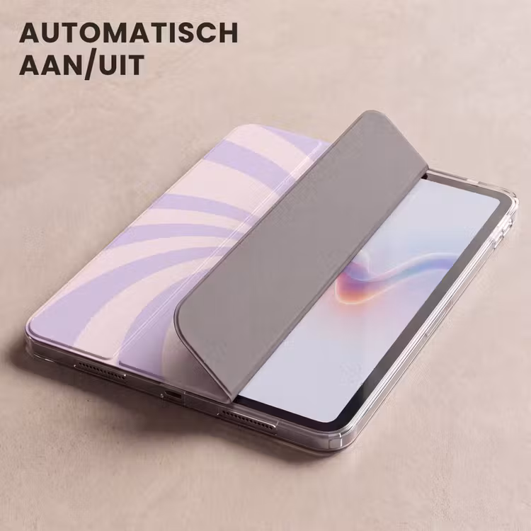iPad hoes - Patroon - Spiraal - Abstract - Modern - Paars-Roze — 5