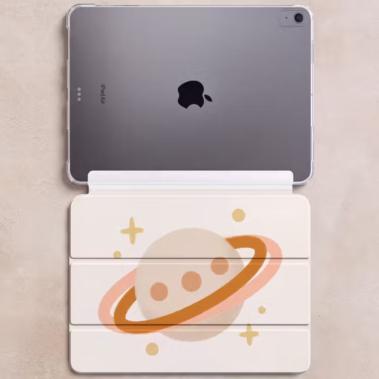 iPad hoes - Planeet - Ringen - Ruimte - Illustratie - Beige — 6