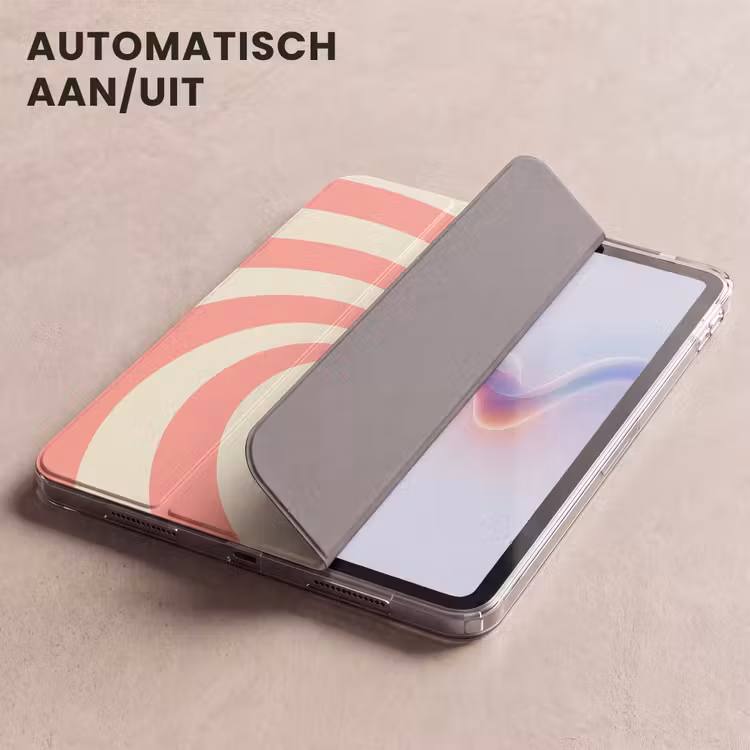 iPad hoes - Spiraal - Patroon - Abstract - Roze - Beige — 5