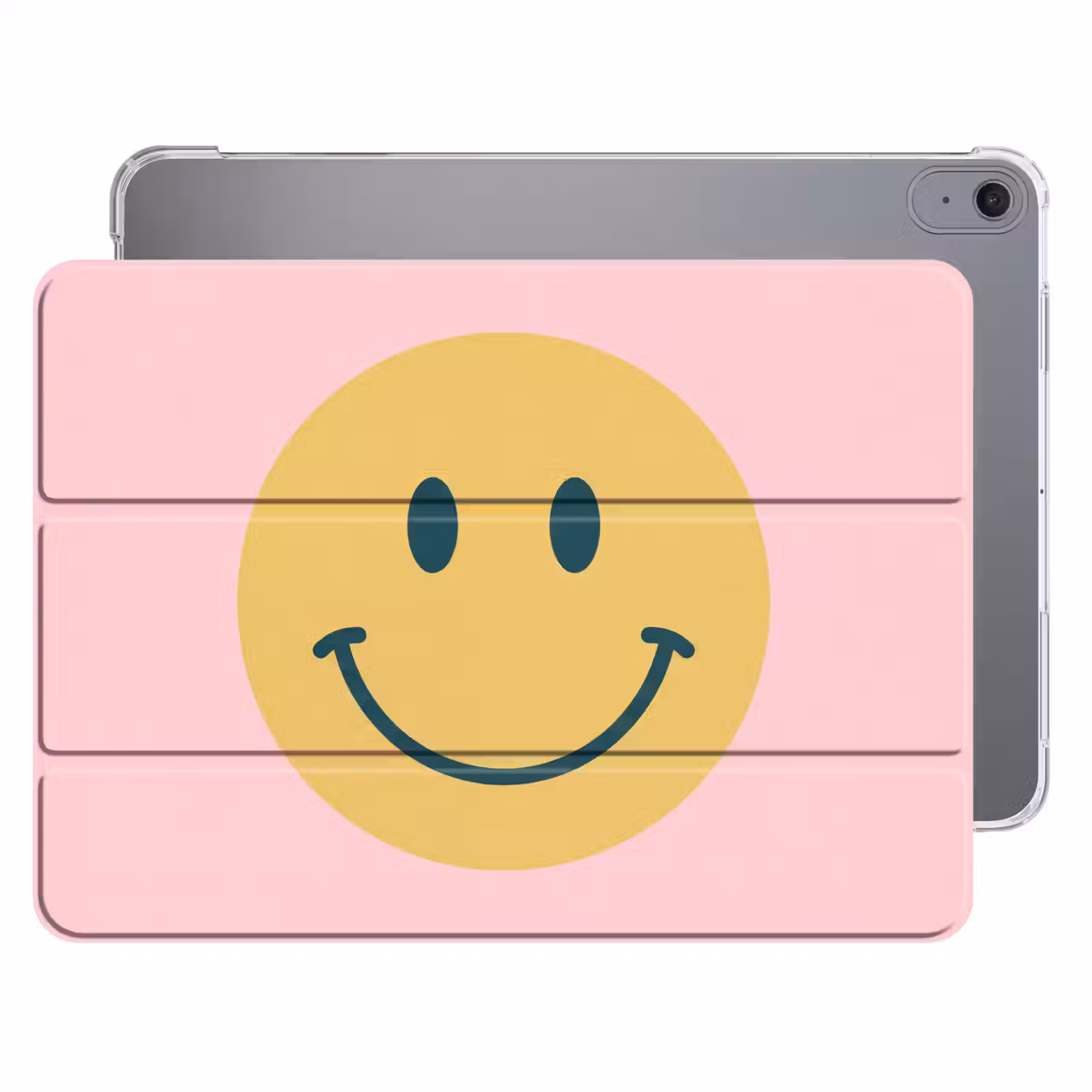 iPad hoes - Smiley - Geel - Roze - Symbool - Minimalistisch — 1