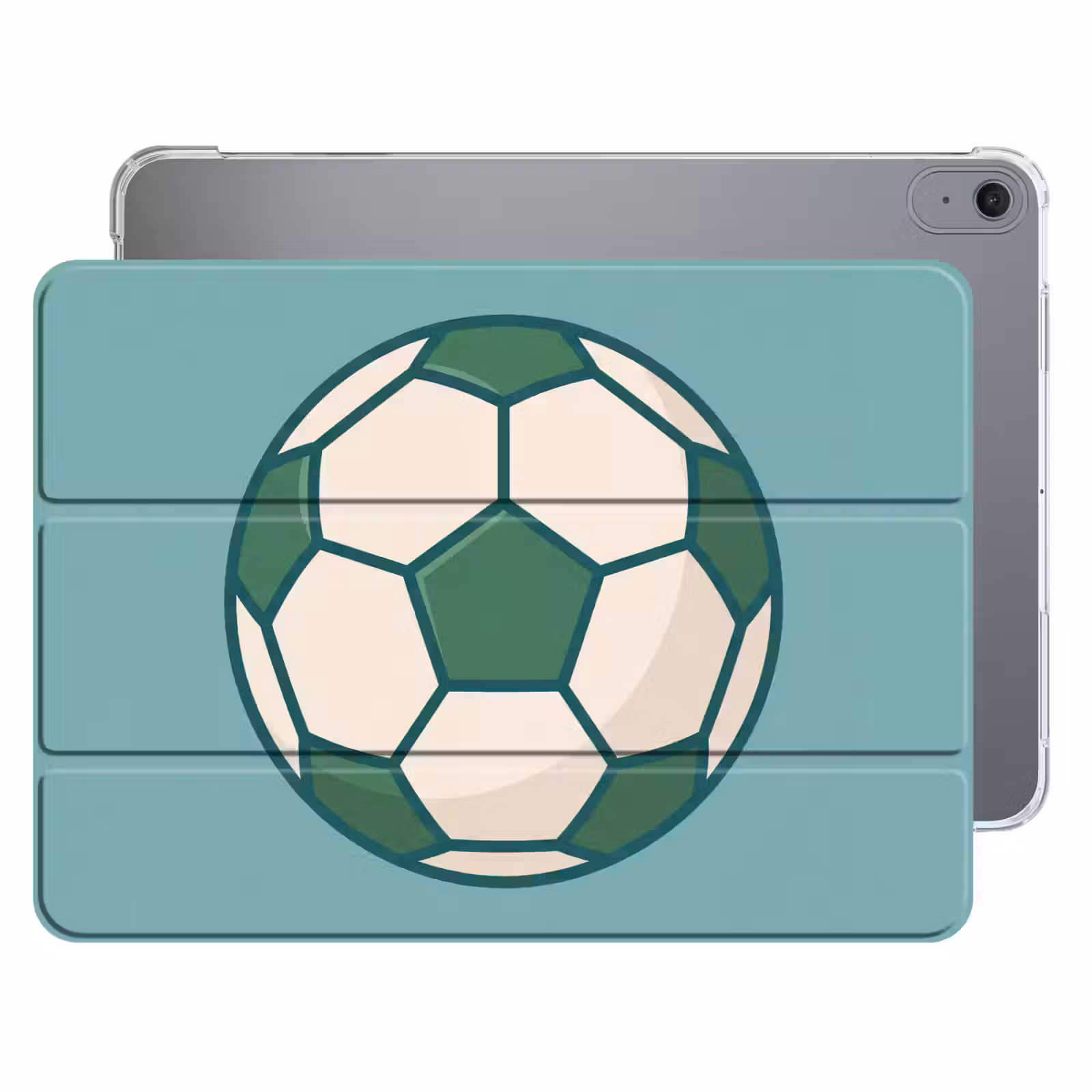 iPad hoes - Voetbal - Geometrisch - Sport - Illustratie - Blauwgroen — 1