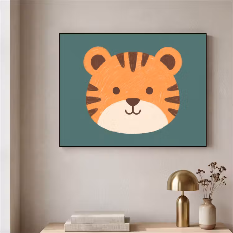Art Frame - Dieren - Kop - Oranje - Illustratie - Modern — 5