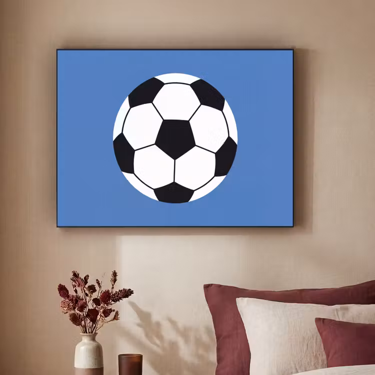 Art Frame - Voetbal - Zwart-wit - Sport - Illustratie - Blauw — 3