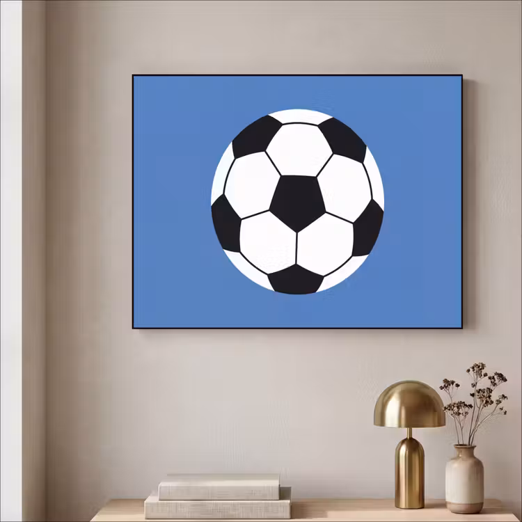 Art Frame - Voetbal - Zwart-wit - Sport - Illustratie - Blauw — 5