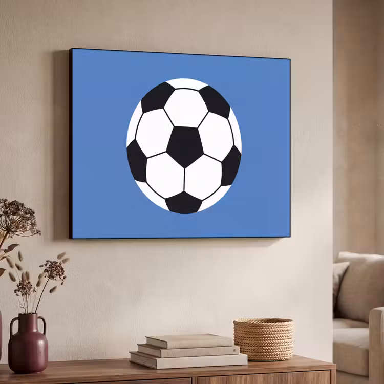 Art Frame - Voetbal - Zwart-wit - Sport - Illustratie - Blauw — 7