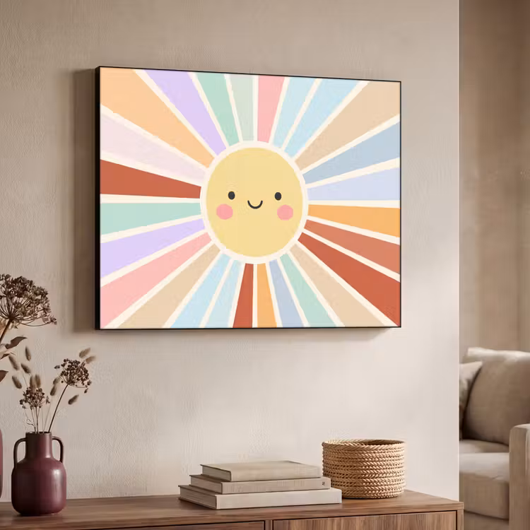 Art Frame - Zon - Stralen - Vrolijk - Kleurrijk - Abstract — 7