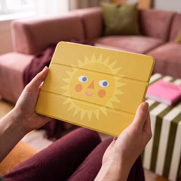 iPad hoes - Zon - Gezicht - Zomer - Illustratie - Geel — 4