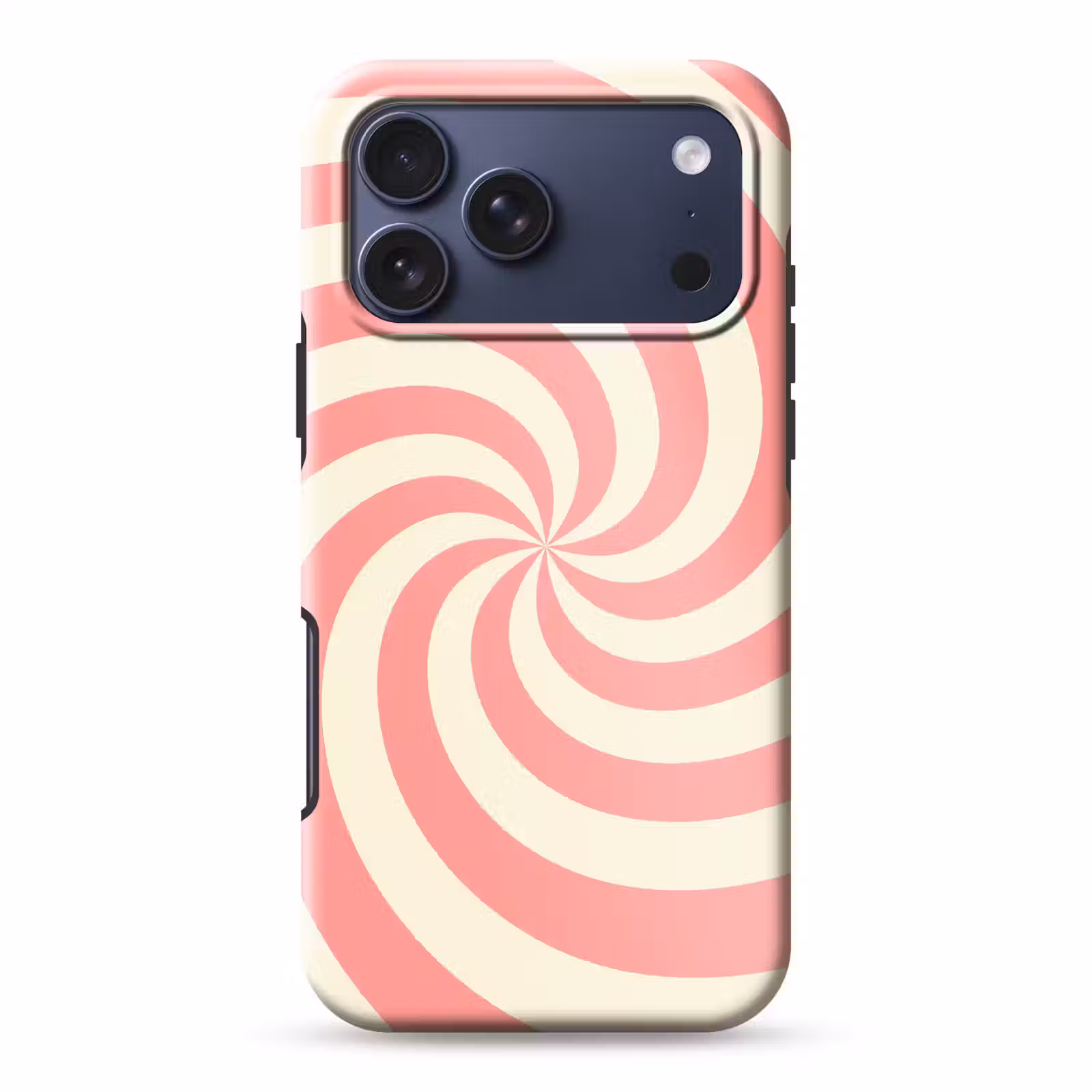 Telefoonhoesje Toughcase - Spiraal - Patroon - Abstract - Roze - Beige — 1