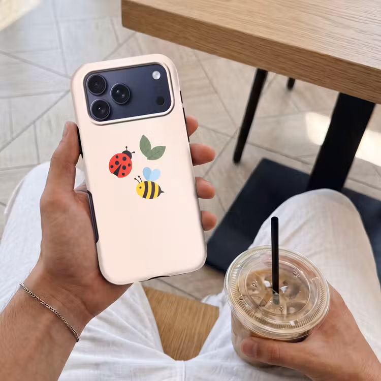 Telefoonhoesje Toughcase - Insect - Blad - Natuur - Speels - Illustratie — 4