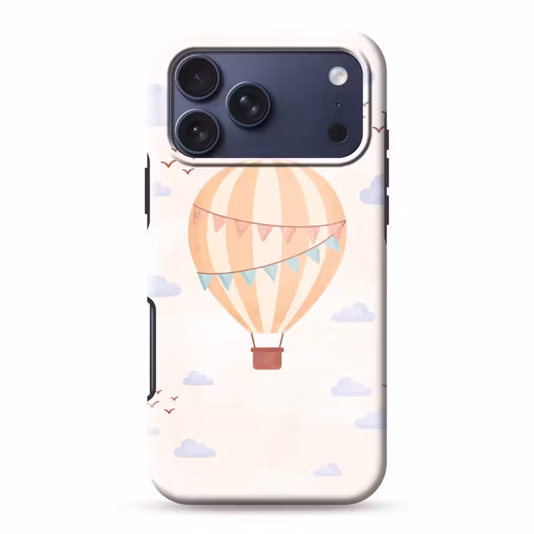 Telefoonhoesje Toughcase - Luchtballon - Wolken - Illustratie - Zacht - Kinderkamer — 1