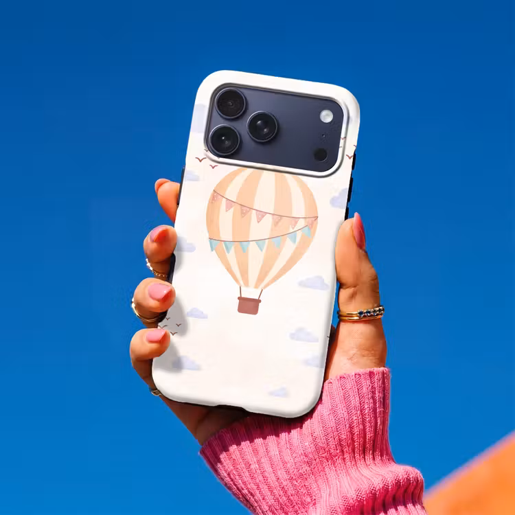 Telefoonhoesje Toughcase - Luchtballon - Wolken - Illustratie - Zacht - Kinderkamer — 2
