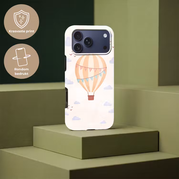Telefoonhoesje Toughcase - Luchtballon - Wolken - Illustratie - Zacht - Kinderkamer — 7