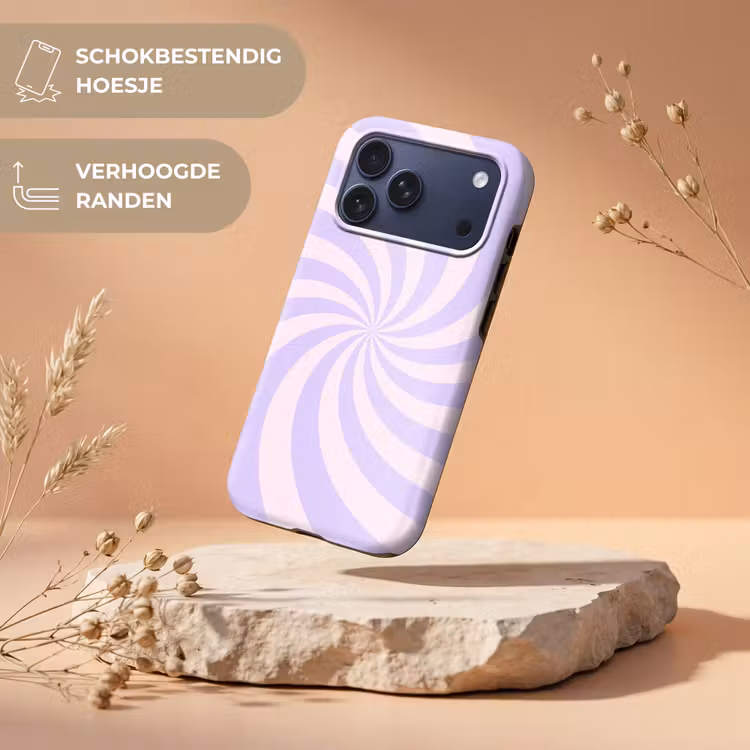 Telefoonhoesje Toughcase - Patroon - Spiraal - Abstract - Modern - Paars-Roze — 5