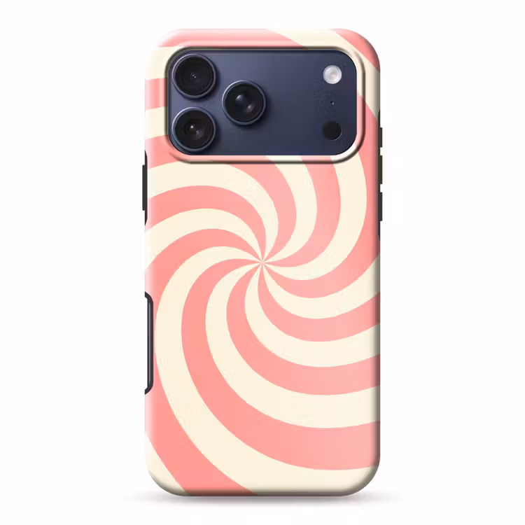 Telefoonhoesje Toughcase - Spiraal - Patroon - Abstract - Roze - Beige — 1