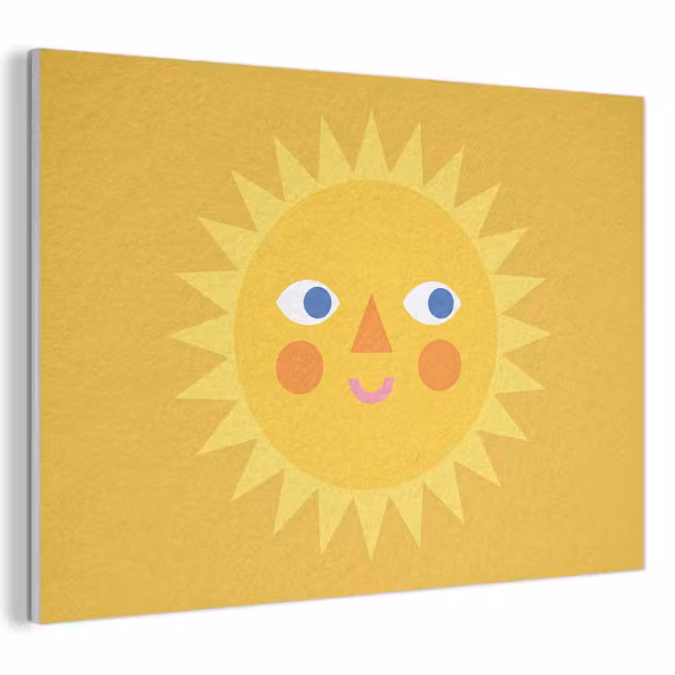 Akoestisch schilderij - Zon - Gezicht - Zomer - Illustratie - Geel — 1