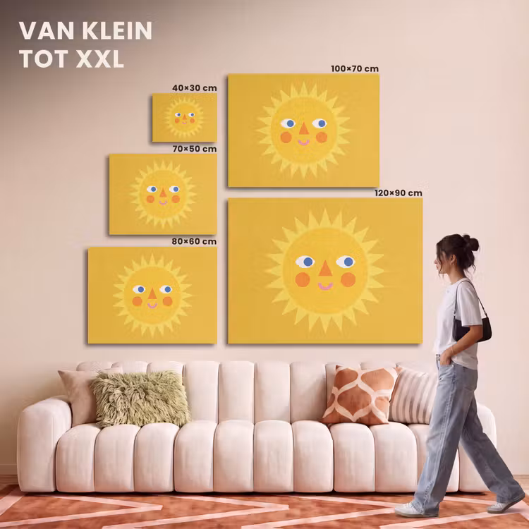 Akoestisch schilderij - Zon - Gezicht - Zomer - Illustratie - Geel — 7