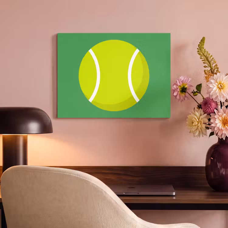 Akoestisch schilderij - Bal - Geel - Sport - Groen - Illustratie — 6
