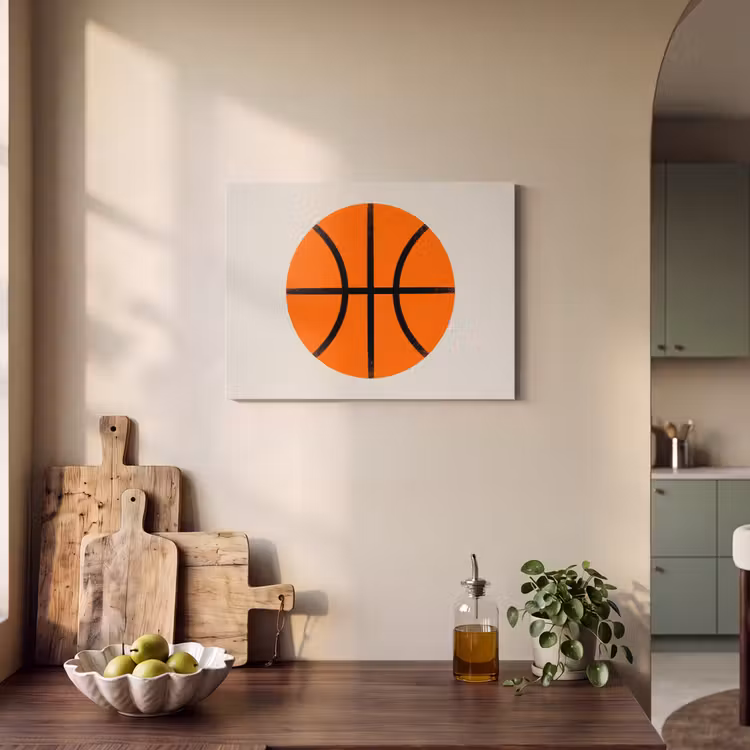 Akoestisch schilderij - Basketbal - Bal - Sport - Illustratie - Oranje — 4