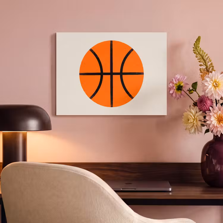 Akoestisch schilderij - Basketbal - Bal - Sport - Illustratie - Oranje — 6