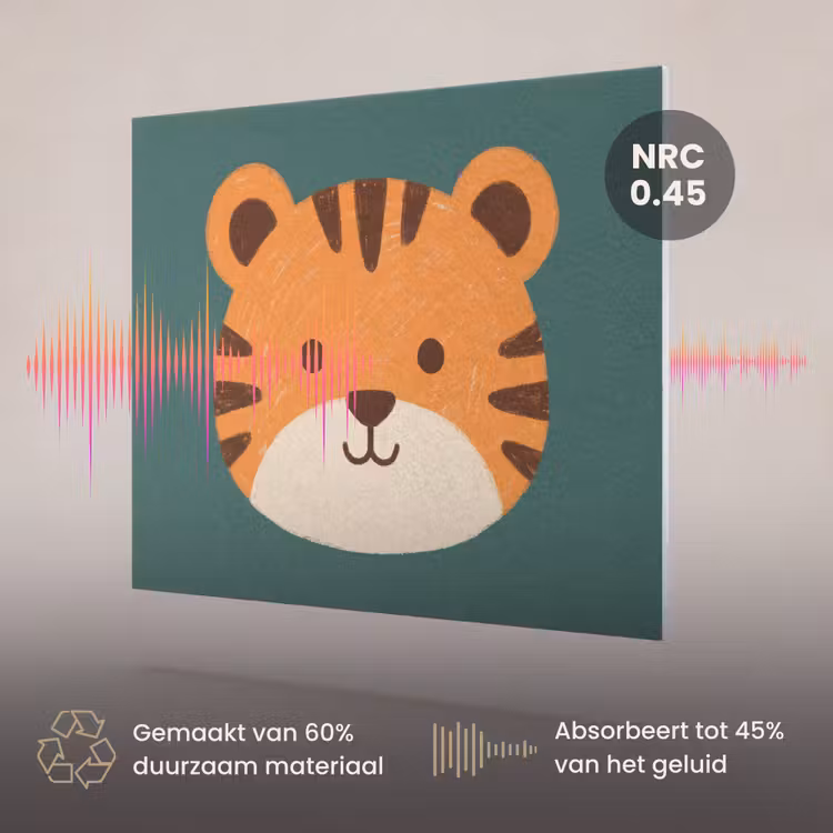 Akoestisch schilderij - Dieren - Kop - Oranje - Illustratie - Modern — 3