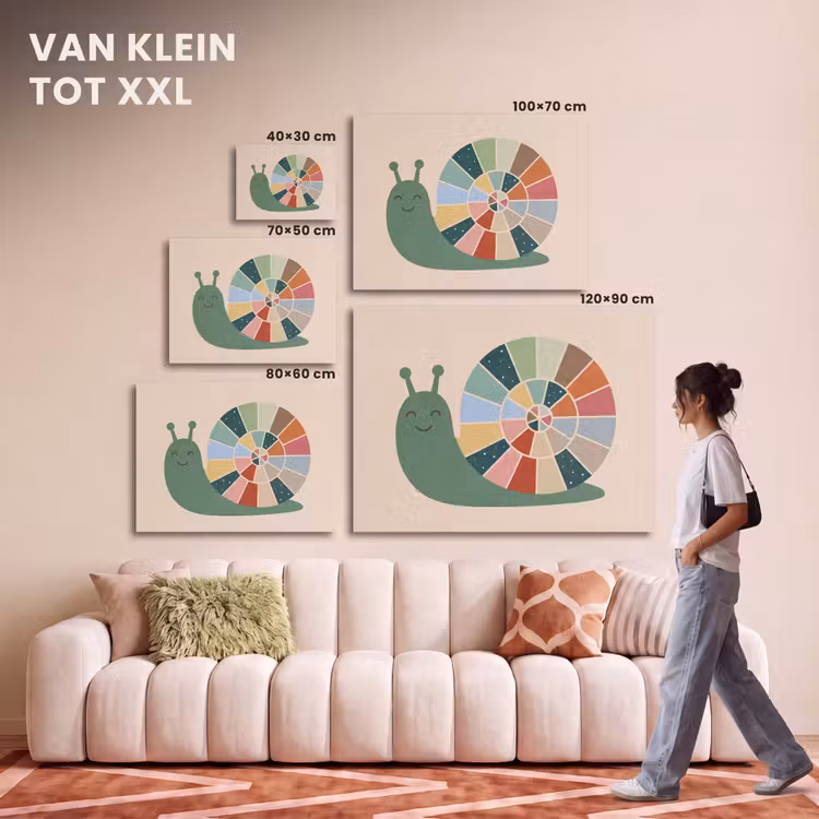 Akoestisch schilderij - Dieren - Slak - Kleurrijk - Illustratie — 7