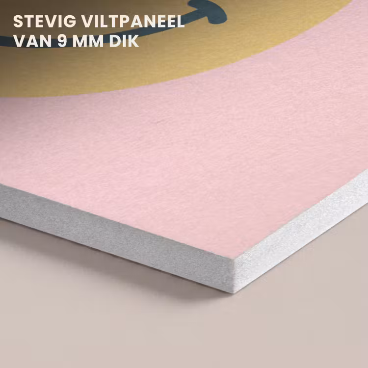Akoestisch schilderij - Smiley - Geel - Roze - Symbool - Minimalistisch — 5