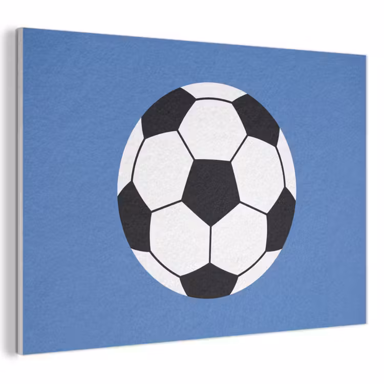Akoestisch schilderij - Voetbal - Zwart-wit - Sport - Illustratie - Blauw — 1