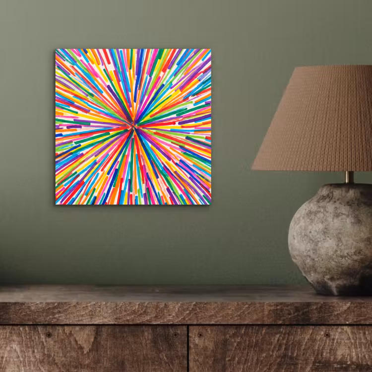 Aluminium schilderij - Lijnen - Kleurrijk - Abstract — 3