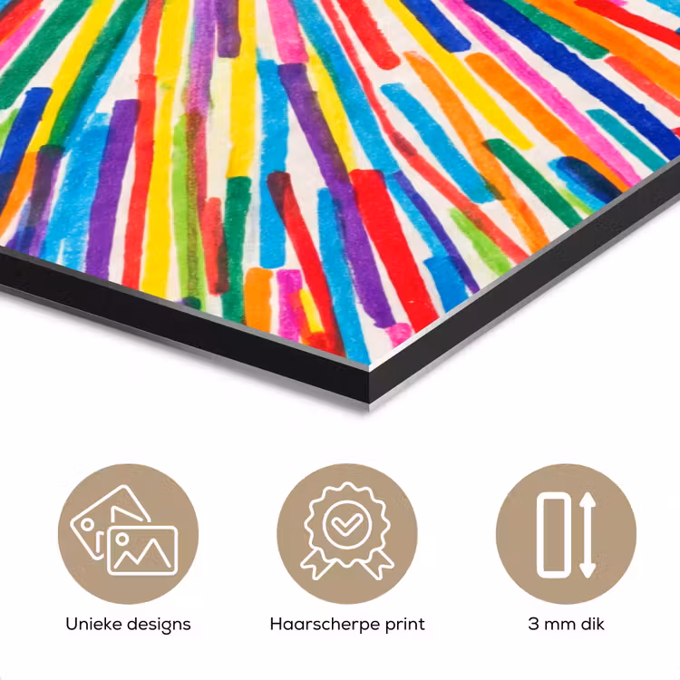 Aluminium schilderij - Lijnen - Kleurrijk - Abstract — 7