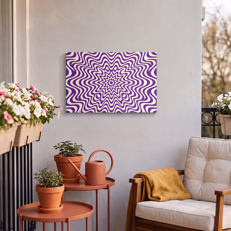 Buiten canvas - Abstract - Golven - Optisch - Modern - Paars — 3
