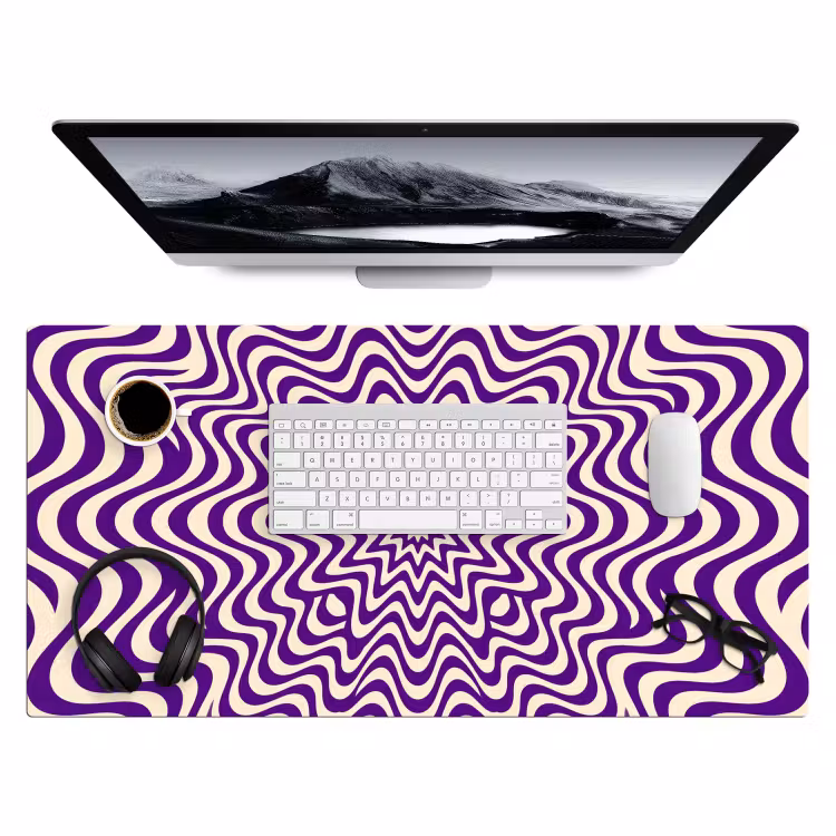 Bureau onderlegger - Abstract - Golven - Optisch - Modern - Paars — 4