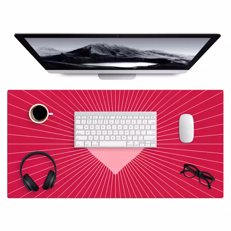 Bureau onderlegger - Hart - Stralen - Liefde - Abstract - Roze — 4