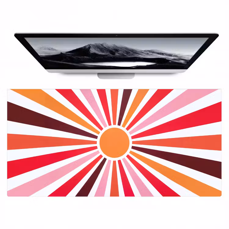 Bureau onderlegger - Zon - Stralen - Abstract - Kleurrijk — 1