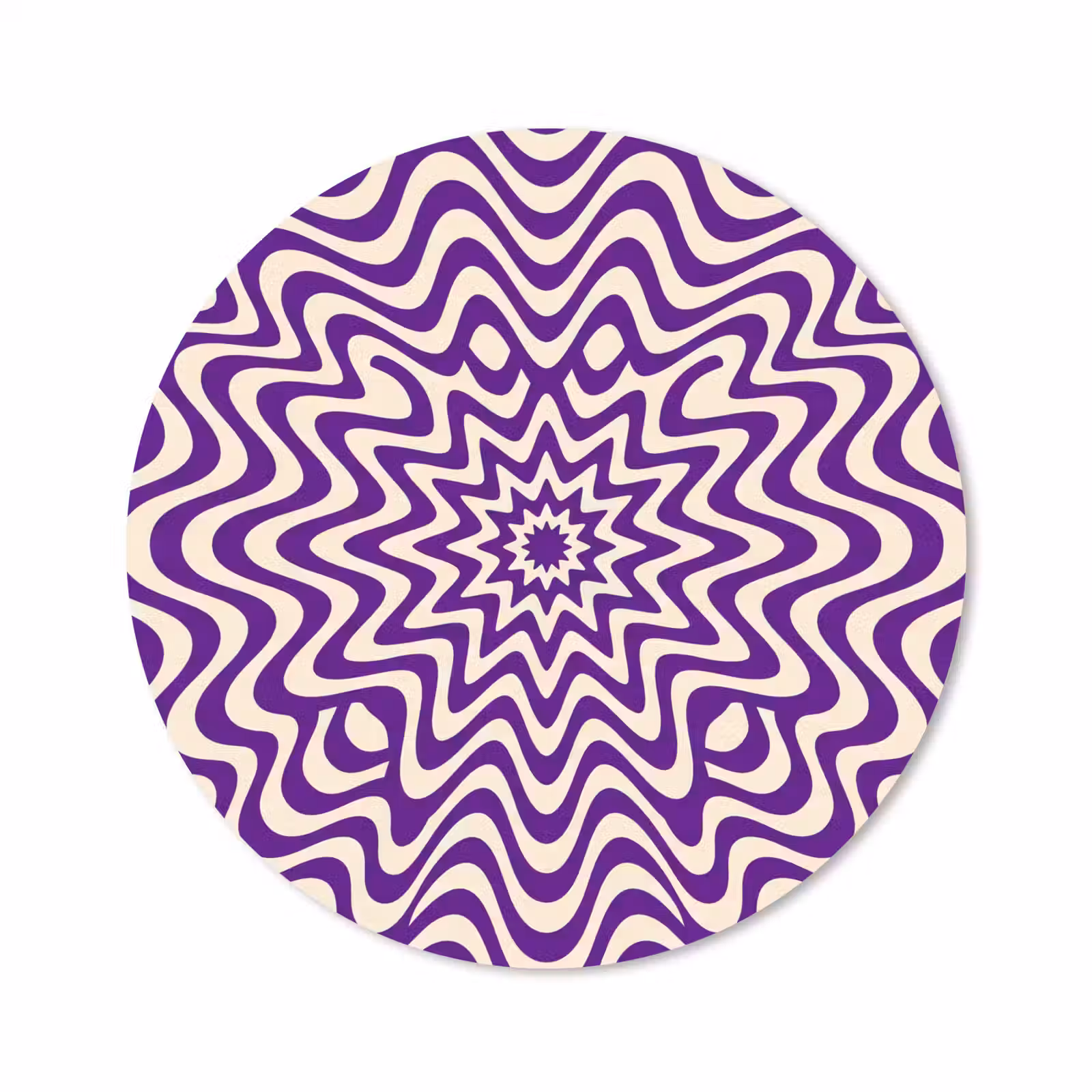 Muismat - Abstract - Golven - Optisch - Modern - Paars — 1