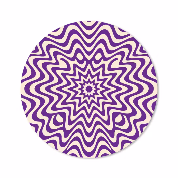Muismat - Abstract - Golven - Optisch - Modern - Paars — 1