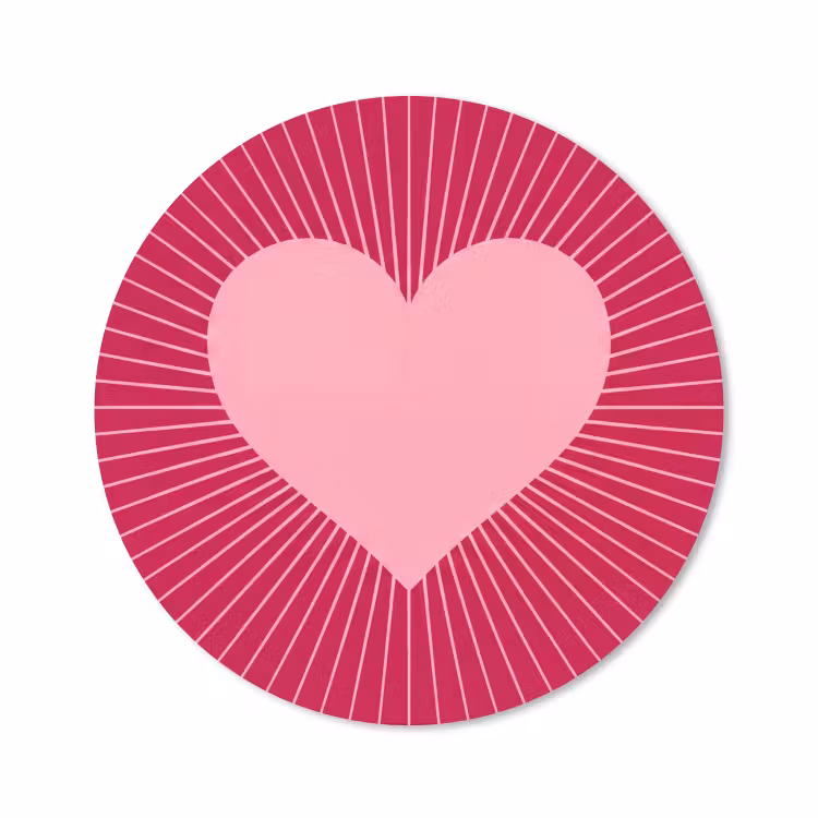 Muismat - Hart - Stralen - Liefde - Abstract - Roze — 1