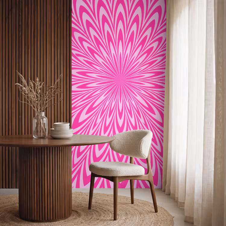 Behang - Patroon - Optisch - Roze — 4