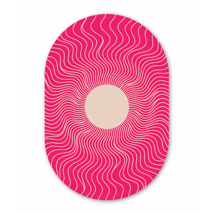Muurovaal aluminium - Abstract - Patroon - Roze — 1