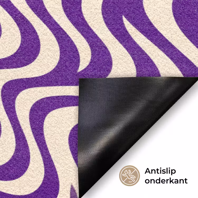 Deurmat - Abstract - Golven - Optisch - Modern - Paars — 6