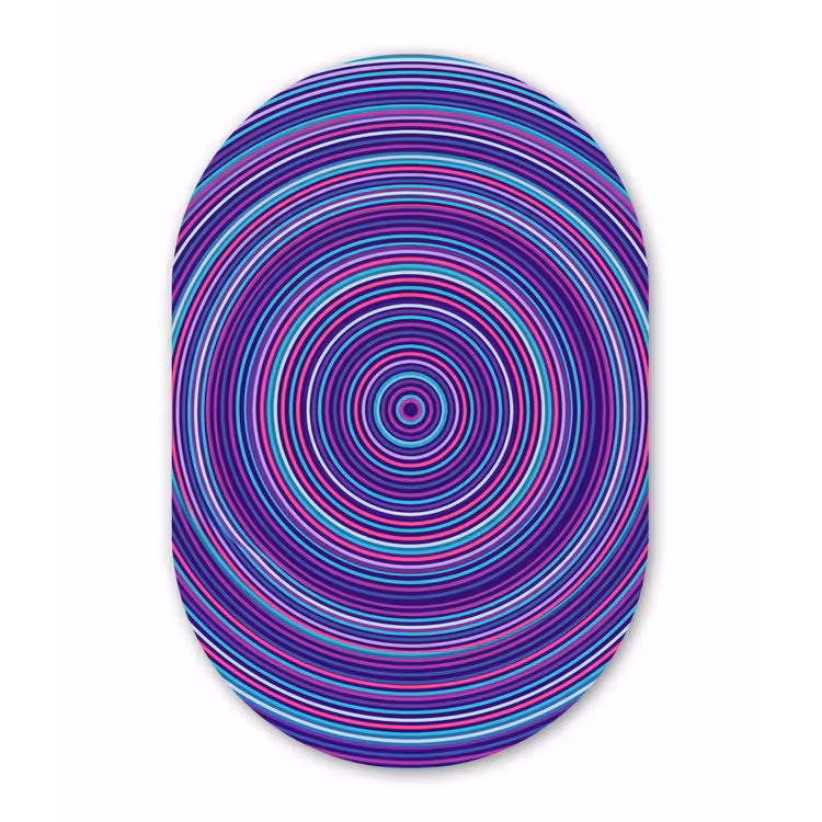 Muurovaal - Kunststof - Abstract - Cirkels - Kleurrijk — 3